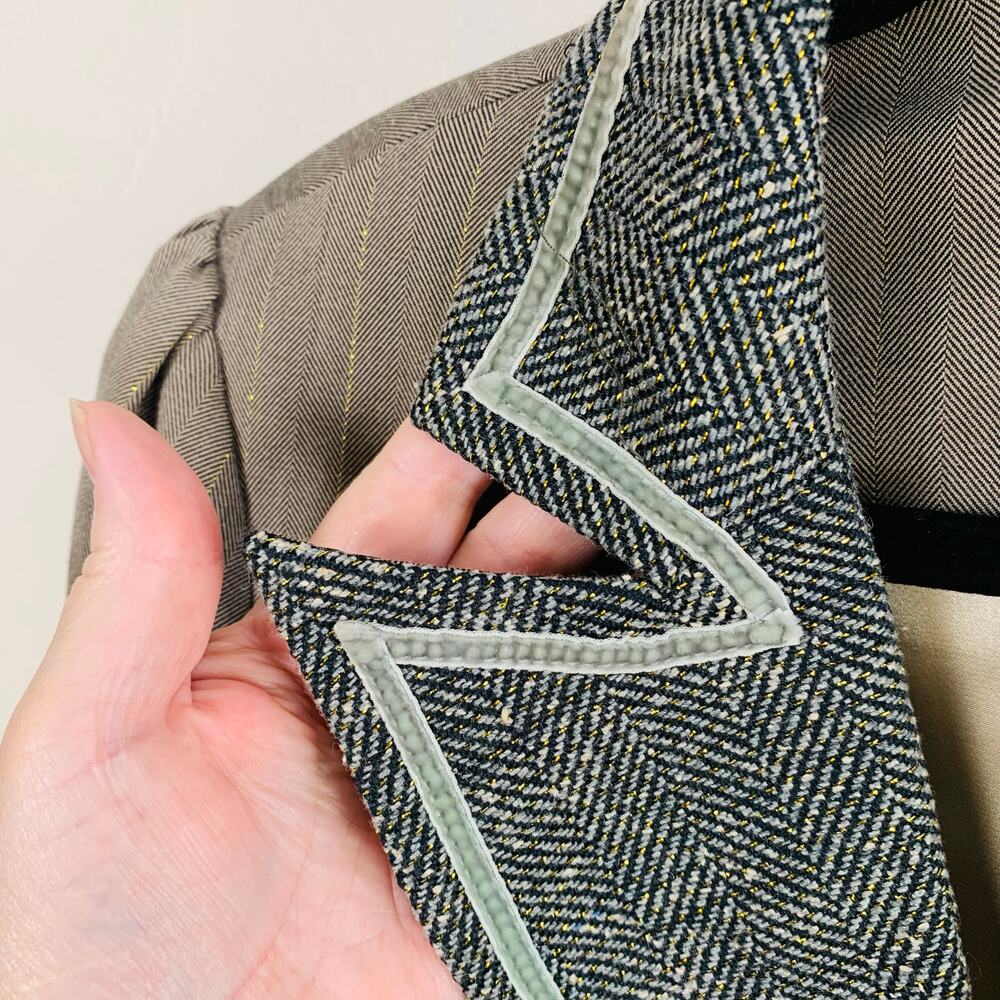 Vintage True Meaning Blazer Sequin Pinstripe Tweed Trim Jacket Size 12 Jewels - Picture 6 of 10